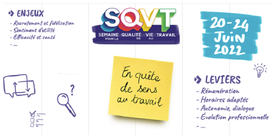 La Semaine spéciale Qualité de Vie au Travail (SQVT 2022) du 20 au 24 juin 2022